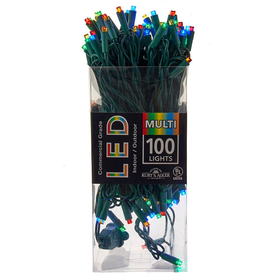 49.5' UL 100L Multicolored 5MM LED Connectible Light Set With Green Wire