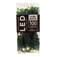 49.5' UL 100L Pure White 5MM LED Connectible Light Set With Green Wire