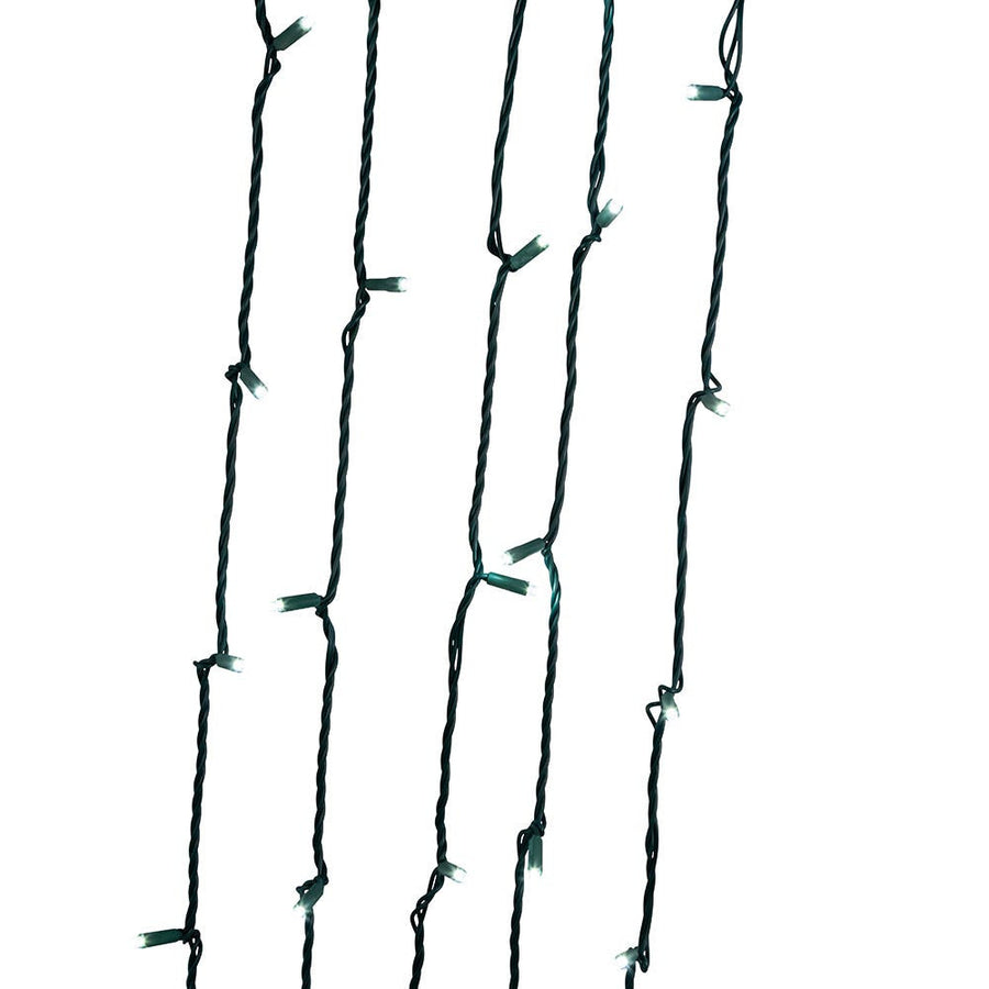 49.5' UL 100L Pure White 5MM LED Connectible Light Set With Green Wire