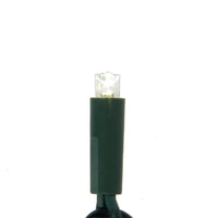 49.5' UL 100L Pure White 5MM LED Connectible Light Set With Green Wire
