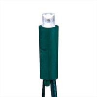49.5' UL 100L Pure White 5MM LED Connectible Light Set With Green Wire