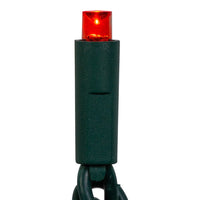 49.5' UL 100L Red 5MM LED Connectible Light Set With Green Wire