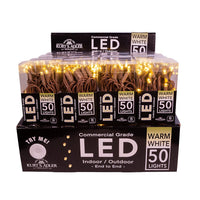 24.5' UL 50L Warm White 5MM LED Connectible Light Set With Brown Wire