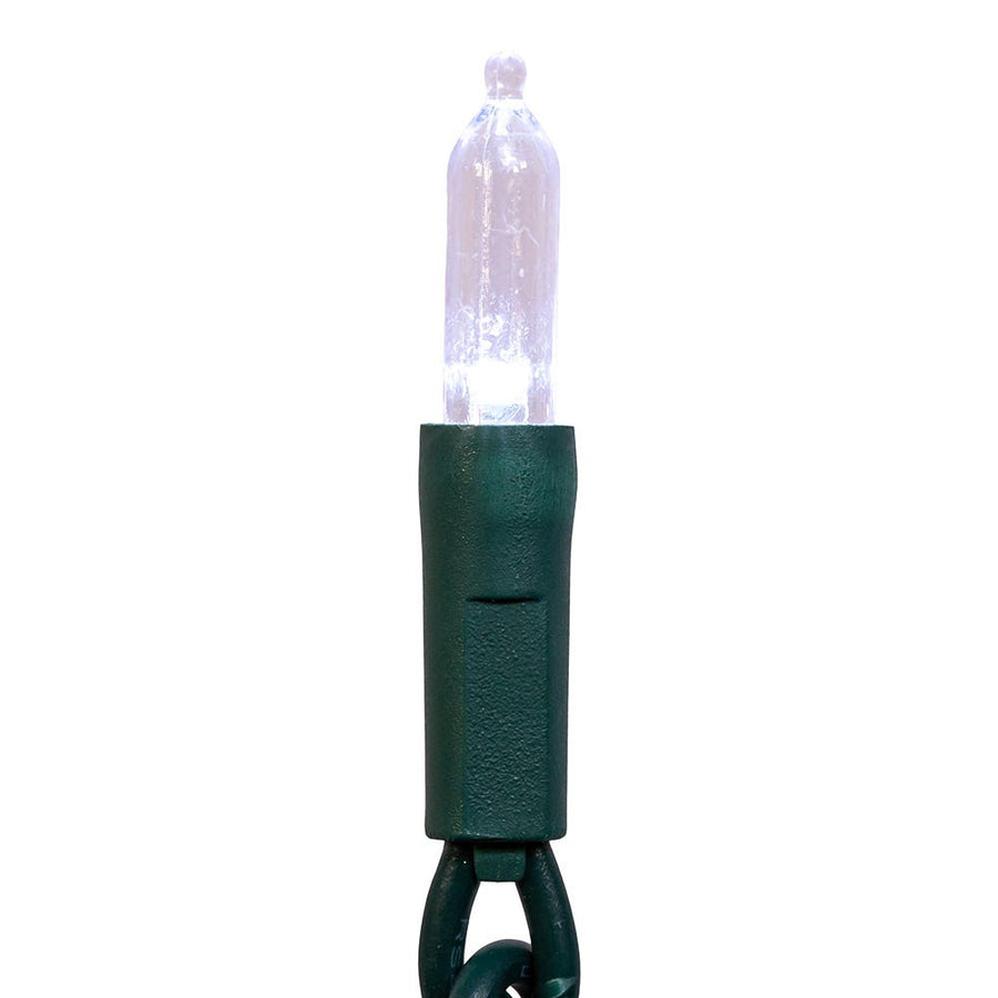 24.5' UL 50L Cool White 3MM LED Connectible Light Set With Green Wire