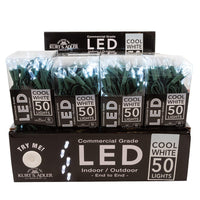 24.5' UL 50L Cool White 3MM LED Connectible Light Set With Green Wire