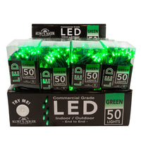 24.5' UL 50L Green 3MM LED Connectible Light Set With Green Wire
