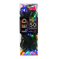 24.5' UL 50L Multicolored 3MM LED Connectible Light Set With Green Wire