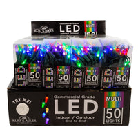 24.5' UL 50L Multicolored 3MM LED Connectible Light Set With Green Wire