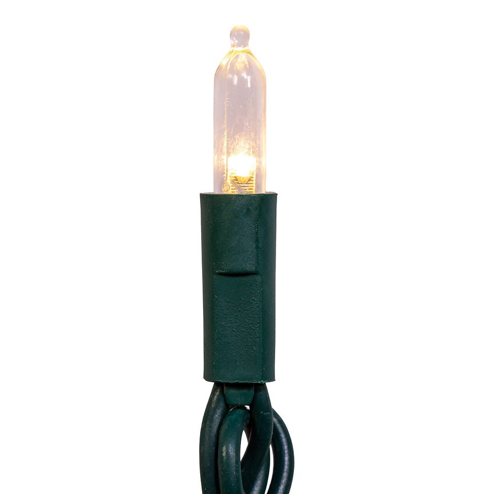 24.5' UL 50L Warm White 3MM LED Connectible Light Set With Green Wire