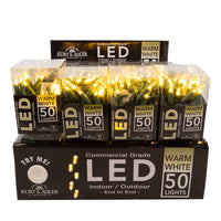 24.5' UL 50L Warm White 3MM LED Connectible Light Set With Green Wire