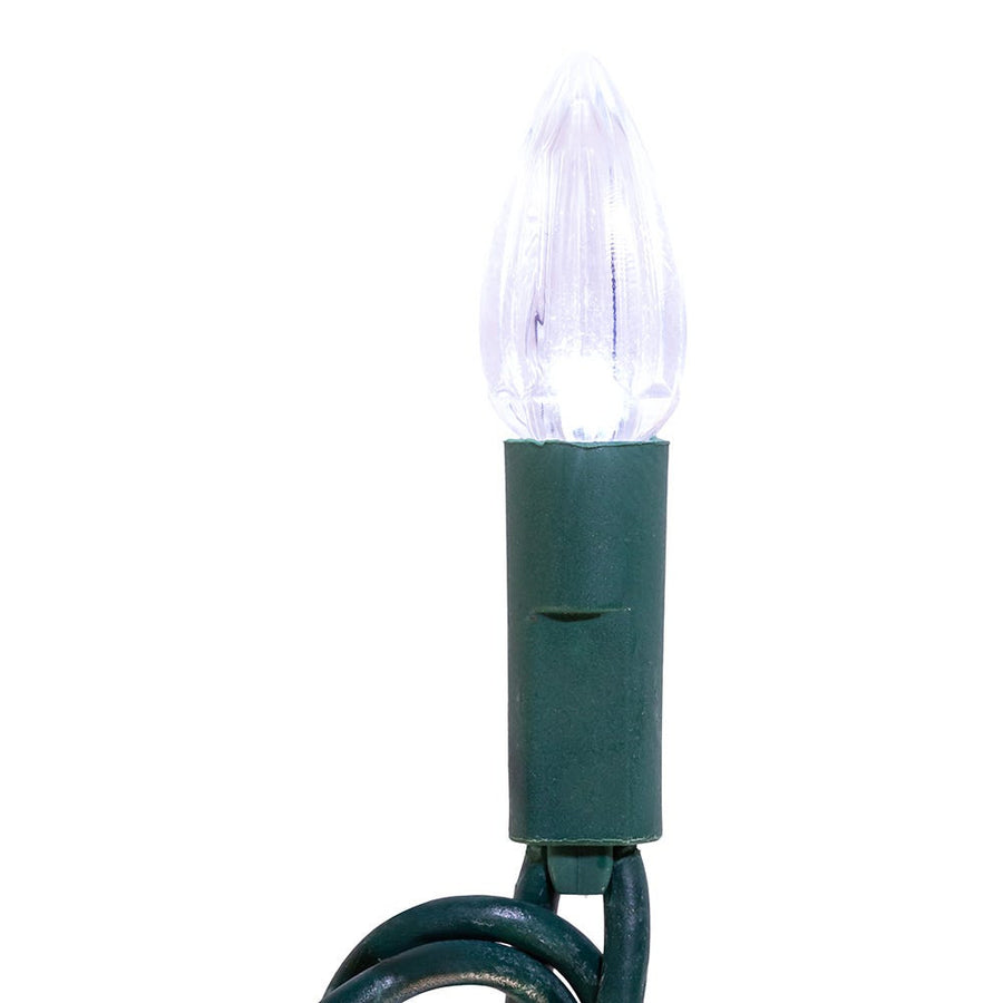 24.5' UL 50L C3 Diamond Cool White LED Connectible Light Set With Green Wire