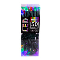24.5' UL 50L C3 Diamond Multicolored LED Connectible Light Set With Green Wire