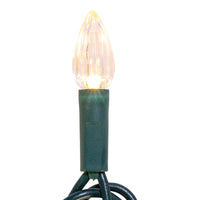 24.5' UL 50L C3 Diamond Warm White LED Connectible Light Set With Green Wire
