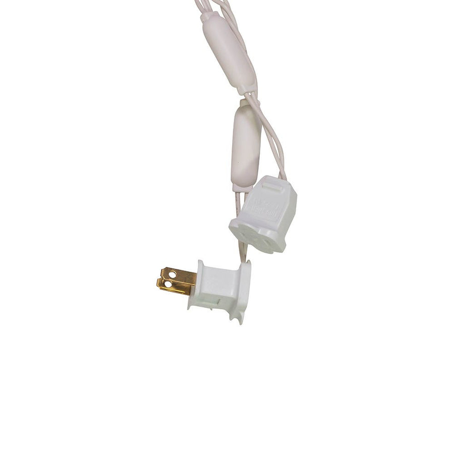 7.5' 70L Cool White 5MM LED Connectible Icicle String Light Set With White Wire