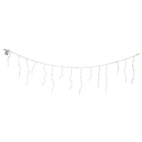 7.5' 70L Cool White 5MM LED Connectible Icicle String Light Set With White Wire