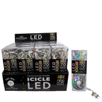 7' 70-Light Commercial Grade Multicolor LED Icicle Light In PDQ