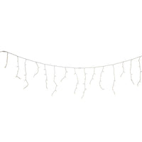 7.5' 70L Warm White 5MM LED Connectible Icicle String Light Set With White Wire