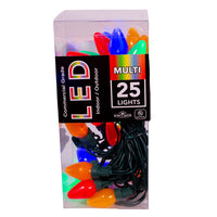 12' UL 25L Multicolored Pearl C7 LED Connectible Light Set With Green Wire