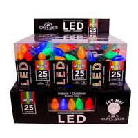 12' UL 25L Multicolored Pearl C7 LED Connectible Light Set With Green Wire
