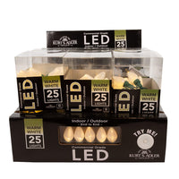 12' UL 25L Warm White Pearl C7 LED Connectible Light Set With Green Wire