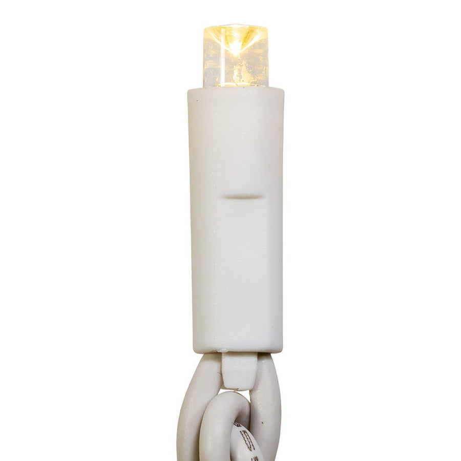 49.5' UL 100L Warm White 5MM LED Connectible Light Set With White Wire
