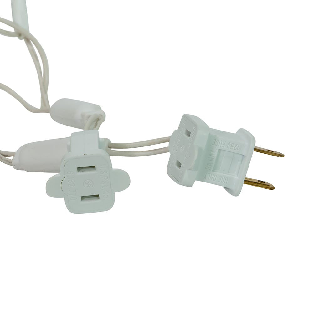 49.5' UL 100L Warm White 5MM LED Connectible Light Set With White Wire