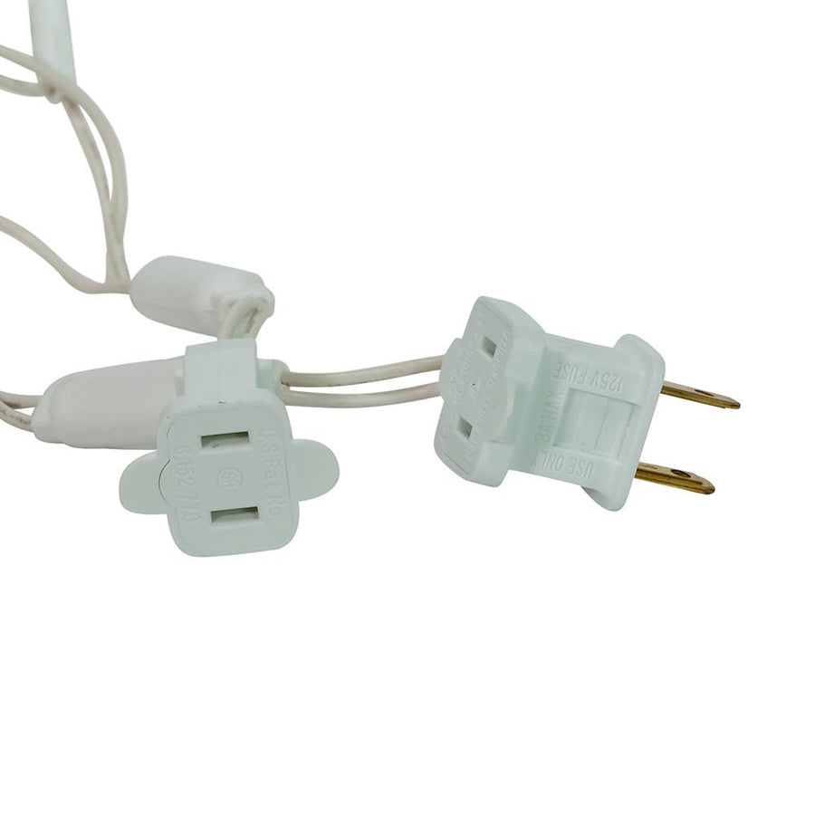 49.5' UL 100L Warm White 5MM LED Connectible Light Set With White Wire