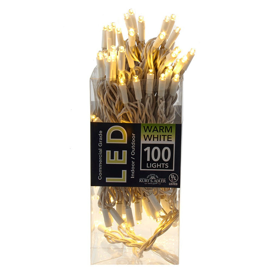 49.5' UL 100L Warm White 5MM LED Connectible Light Set With White Wire