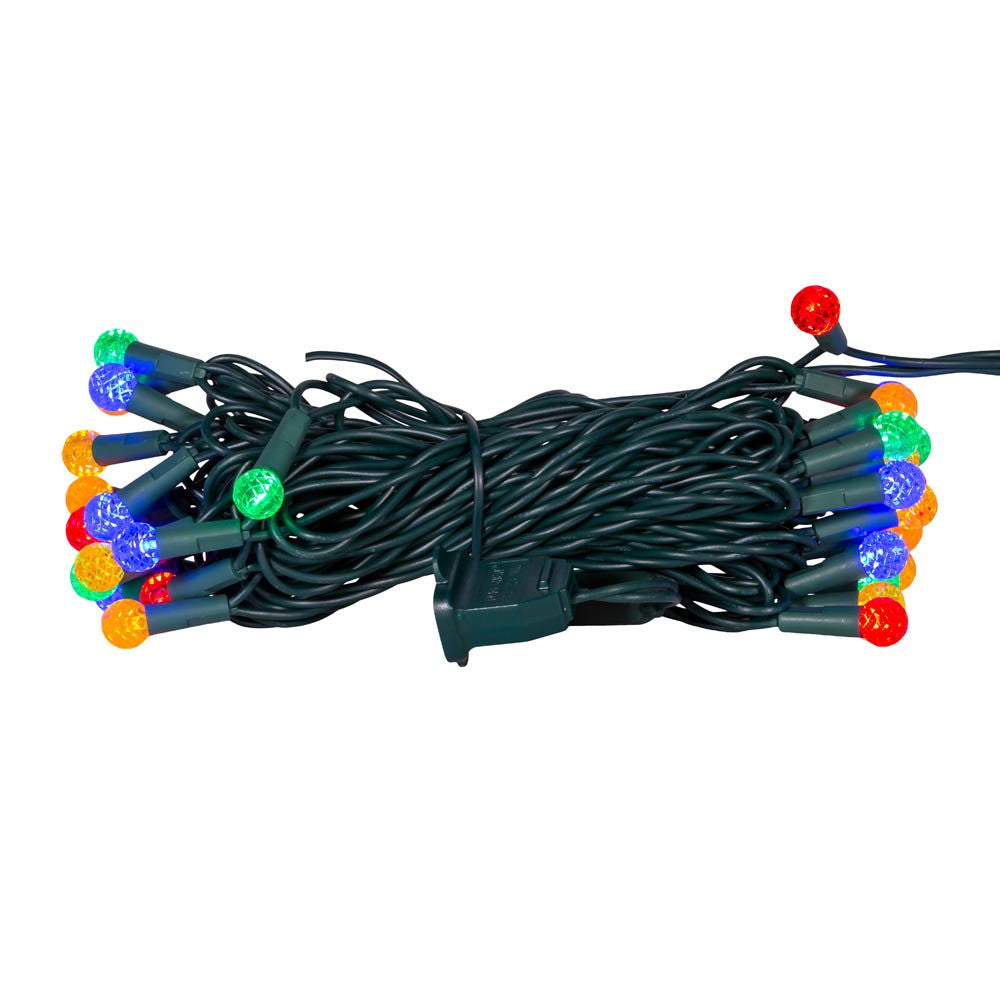 12' UL 35L Multicolor G12 LED Connectible Light Set With Green Wire