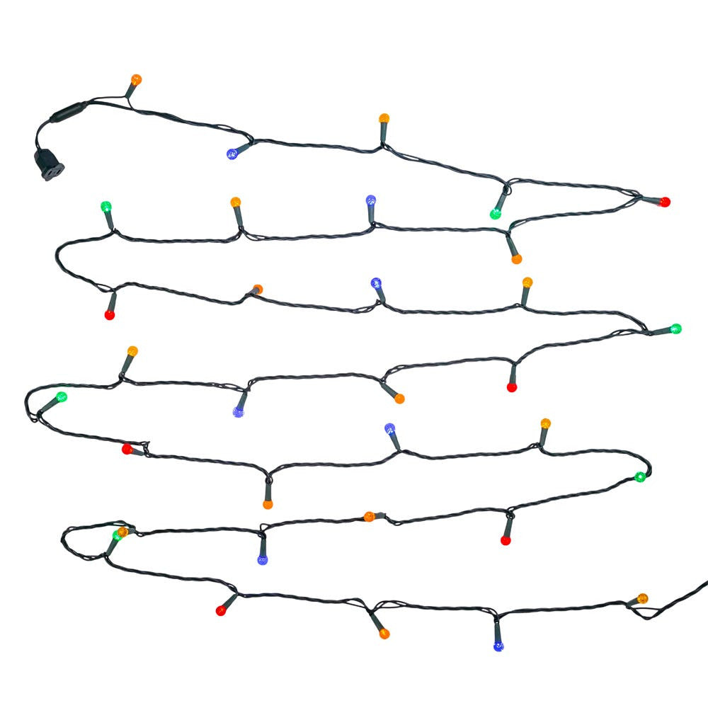 12' UL 35L Multicolor G12 LED Connectible Light Set With Green Wire
