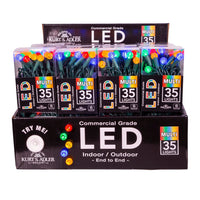 12' UL 35L Multicolor G12 LED Connectible Light Set With Green Wire