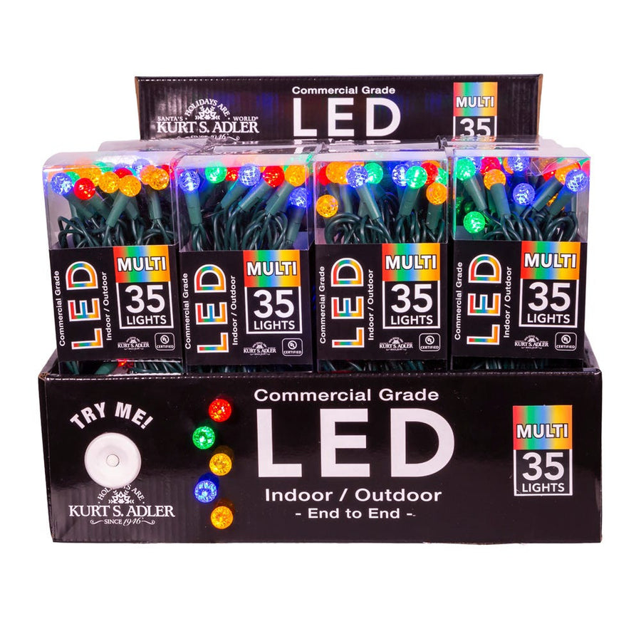 12' UL 35L Multicolor G12 LED Connectible Light Set With Green Wire