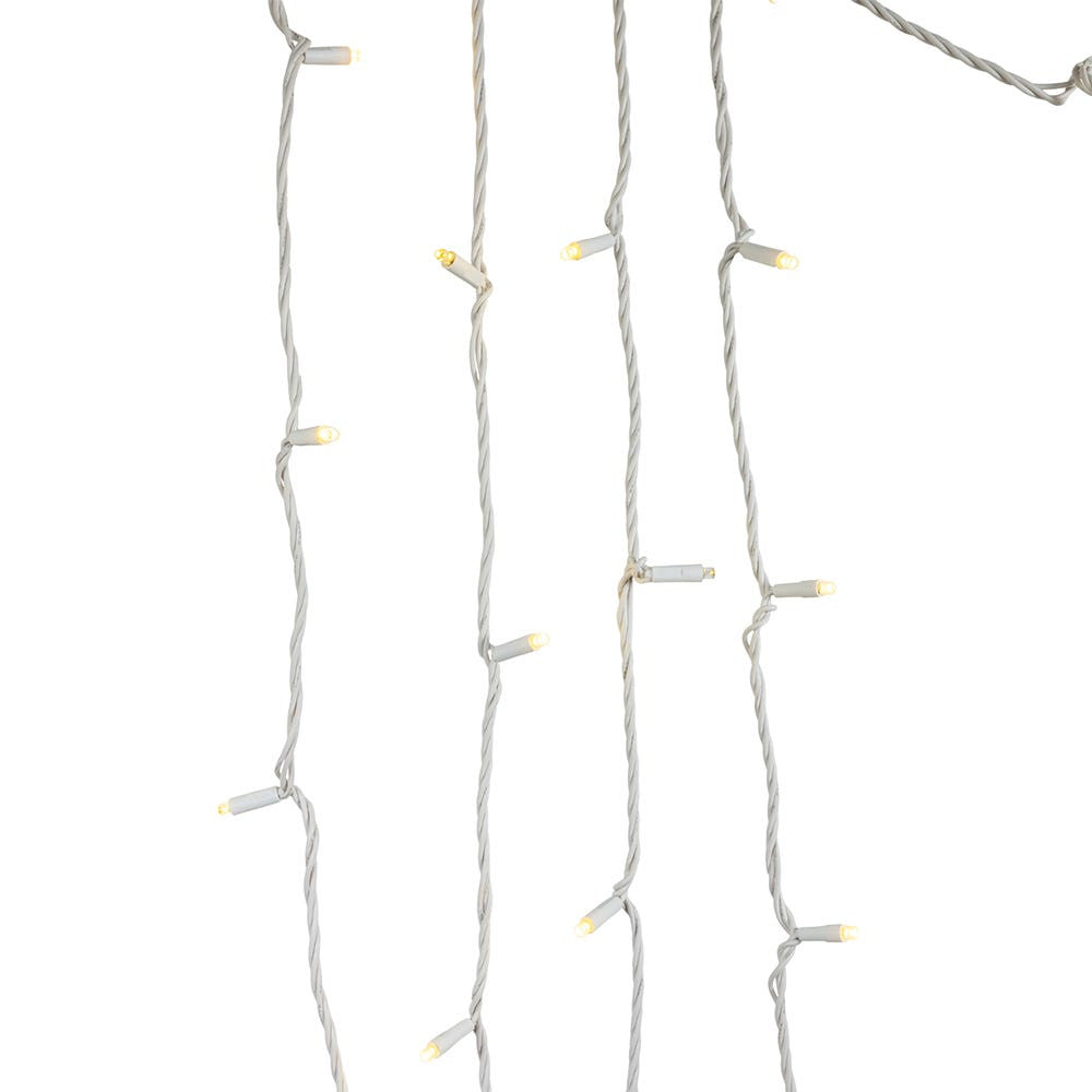 24.5' UL 50L Warm White Soft Twinkle 5MM LED Connectible Light Set With White Wire