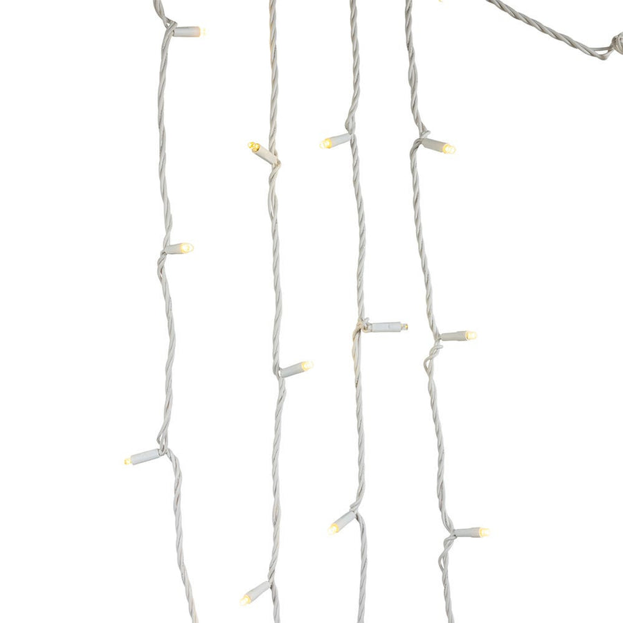 24.5' UL 50L Warm White Soft Twinkle 5MM LED Connectible Light Set With White Wire