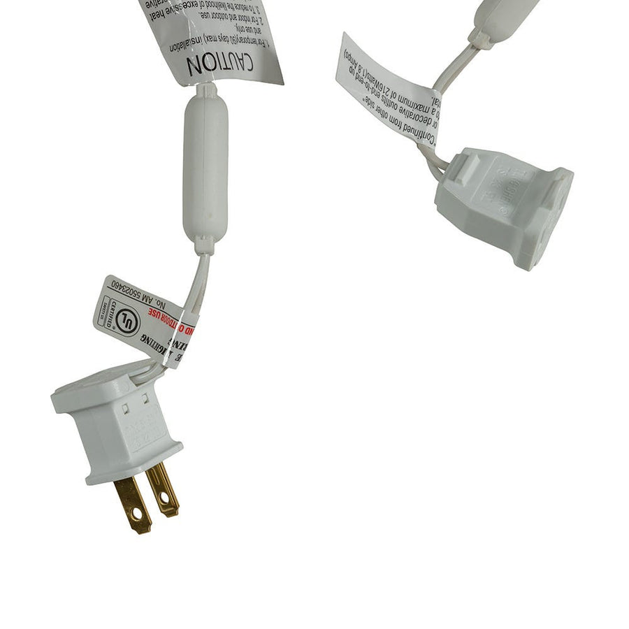 24.5' UL 50L Warm White Soft Twinkle 5MM LED Connectible Light Set With White Wire