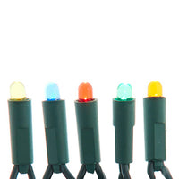 16.3' UL 50L Convex Multicolored 5MM LED Connectible Light Set With Green Wire
