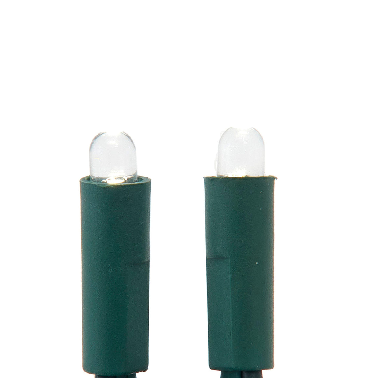 16.3' UL 50L Convex Pure White 5MM LED Connectible Light Set With Green Wire