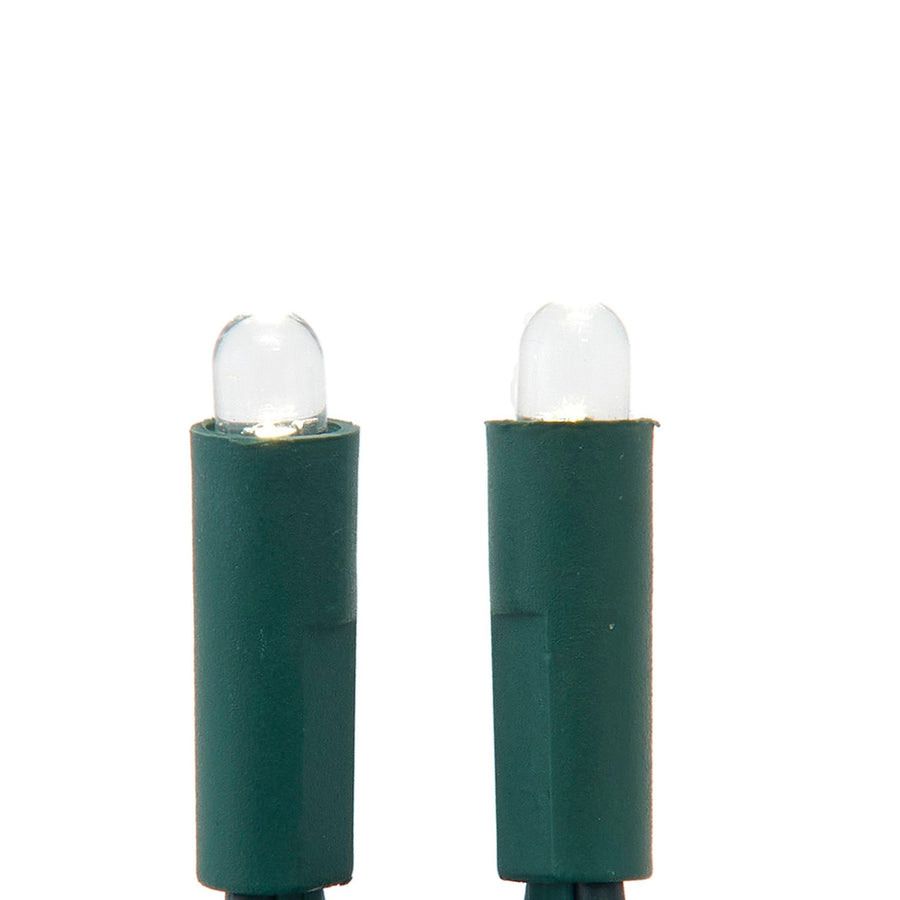 16.3' UL 50L Convex Pure White 5MM LED Connectible Light Set With Green Wire
