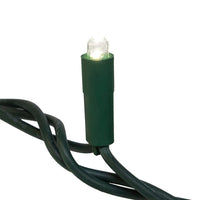 16.3' UL 50L Convex Pure White 5MM LED Connectible Light Set With Green Wire
