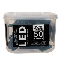 16.3' UL 50L Convex Pure White 5MM LED Connectible Light Set With Green Wire