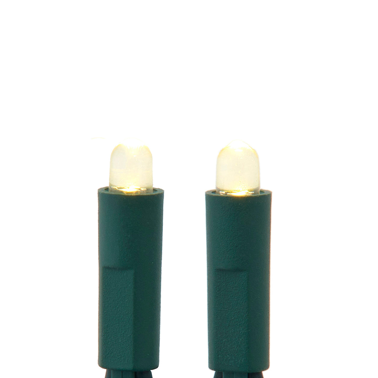 16.3' UL 50L Convex Warm White 5MM LED Connectible Light Set With Green Wire