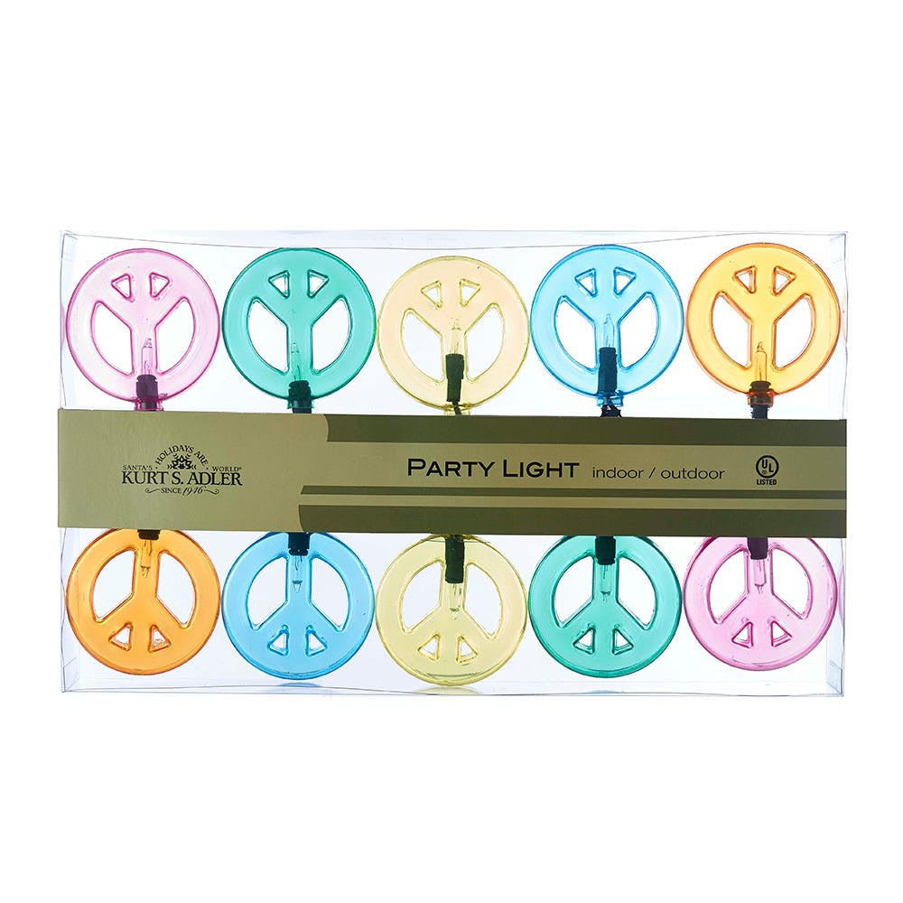 9' UL 10L Peace Sign Light Set