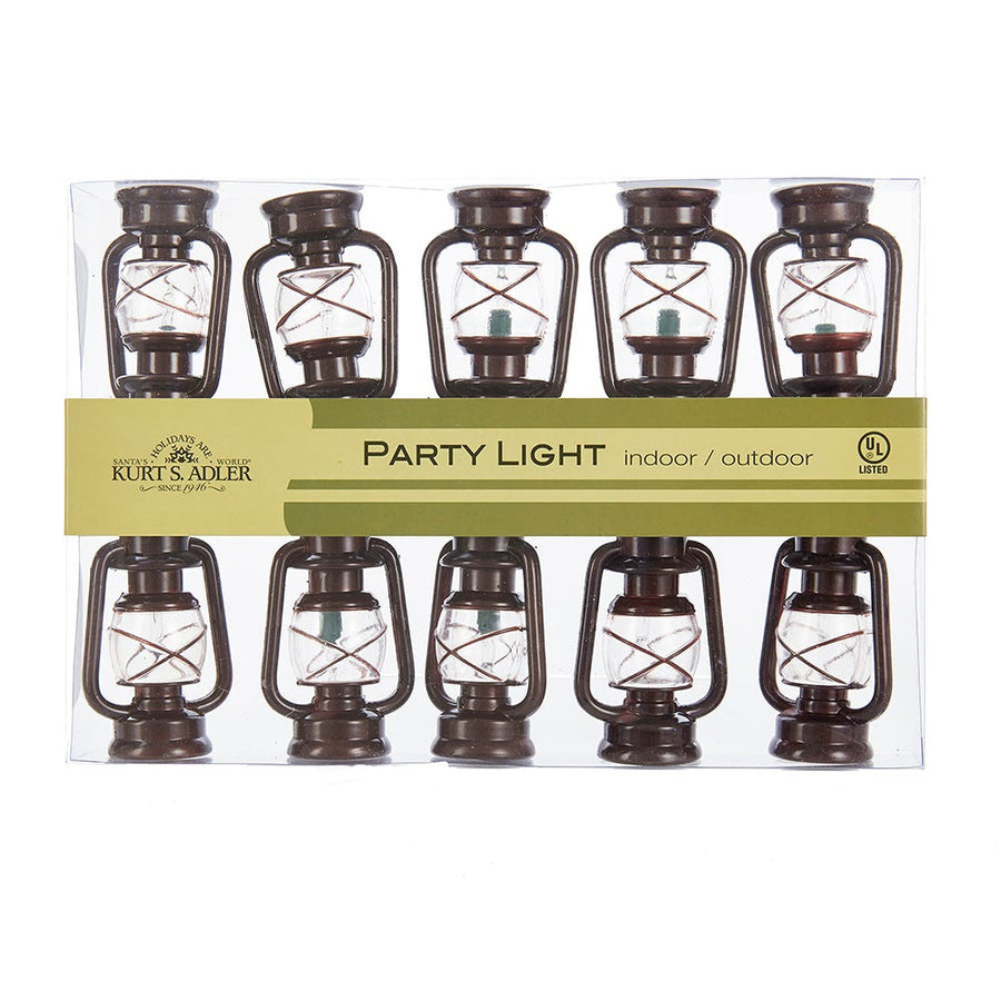 9' UL 10L Brass Lantern Connectible Light Set