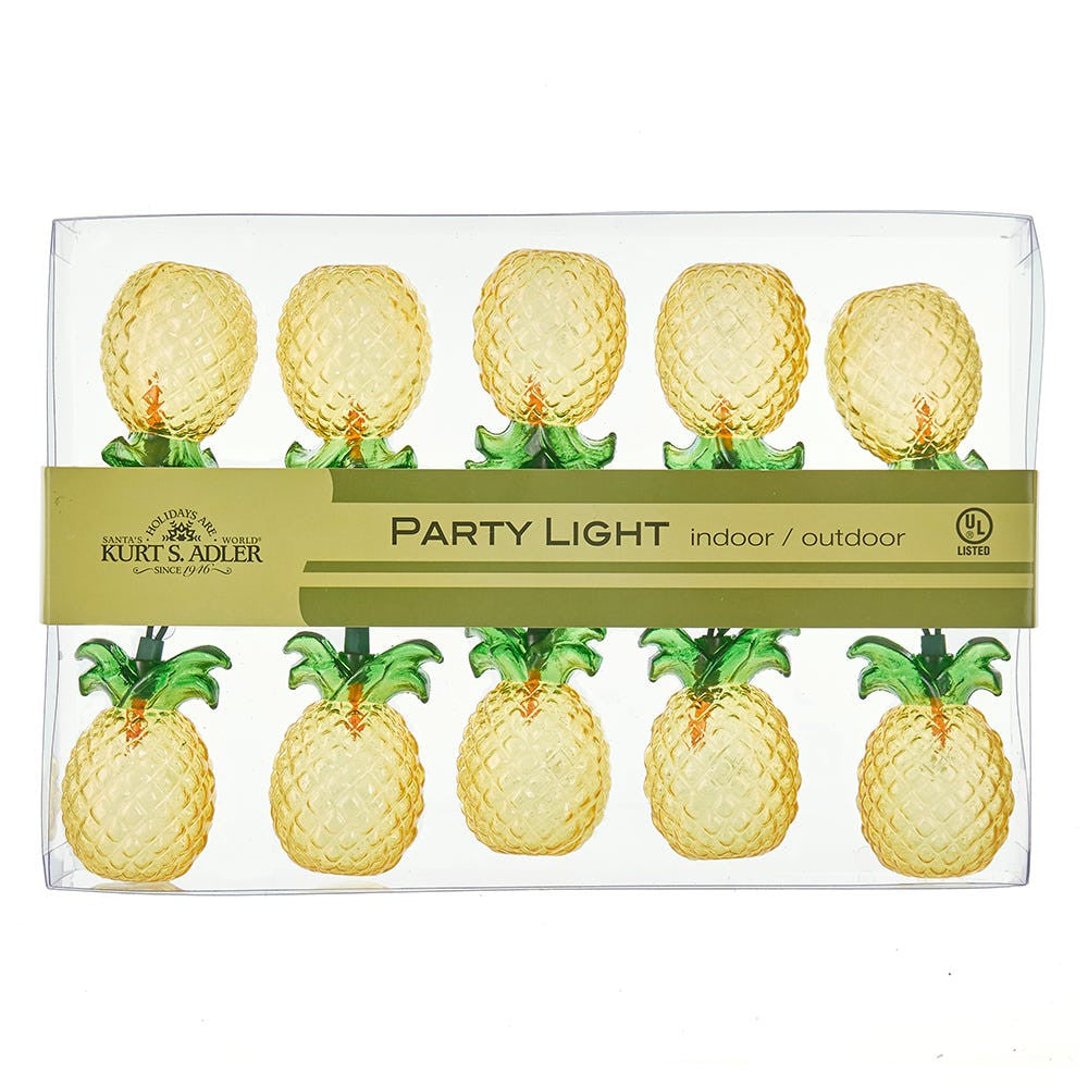 9' UL 10L Glass-Look Pineapple Light Set