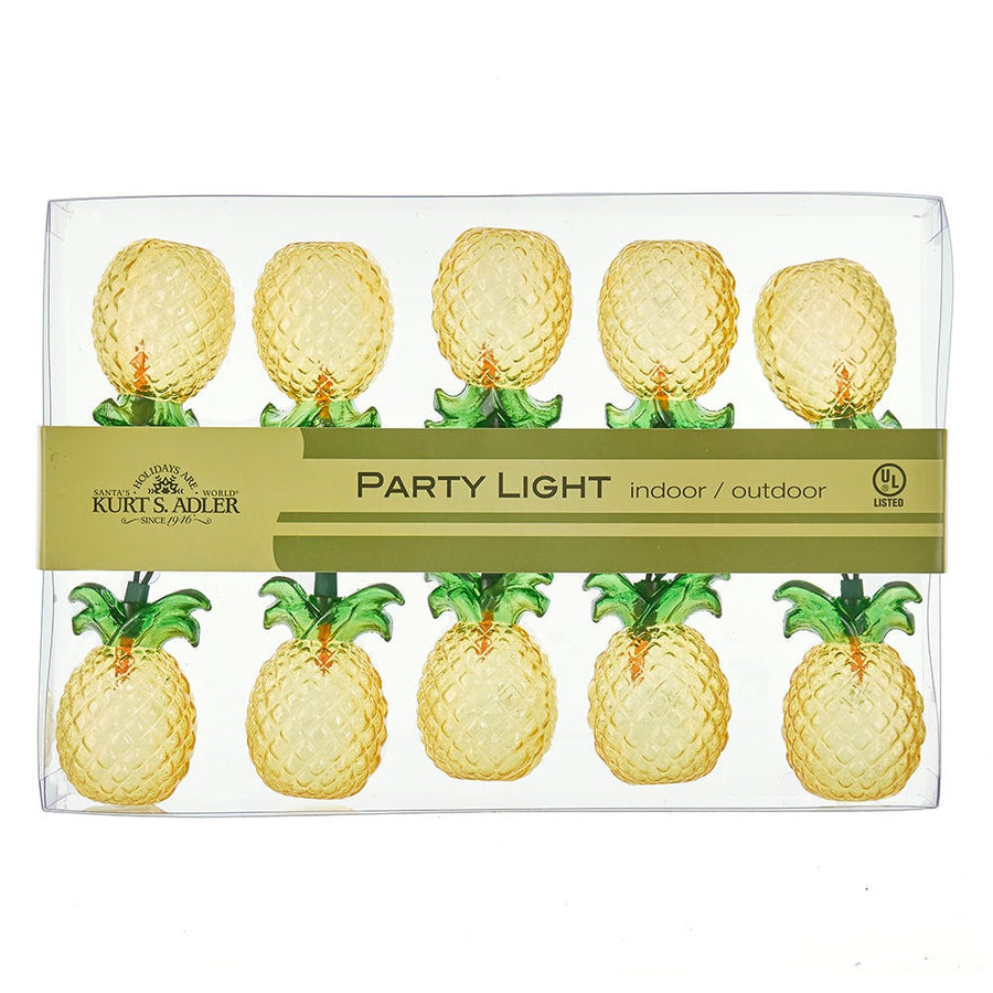 9' UL 10L Glass-Look Pineapple Light Set