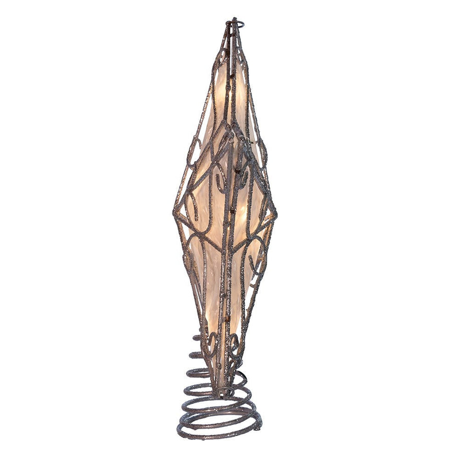 10.9" UL 10L Capiz Metal Trimmed Star Treetop