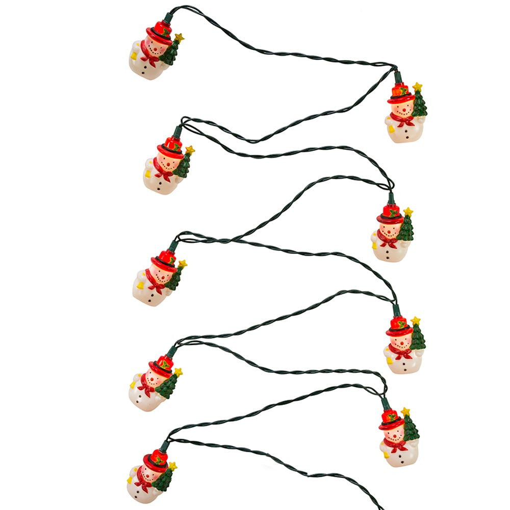 9' UL 10L Snowman With Christmas Tree Light Set