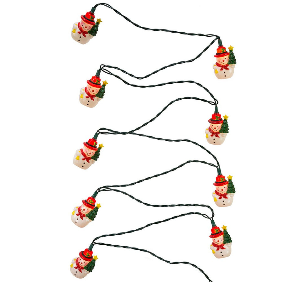9' UL 10L Snowman With Christmas Tree Light Set