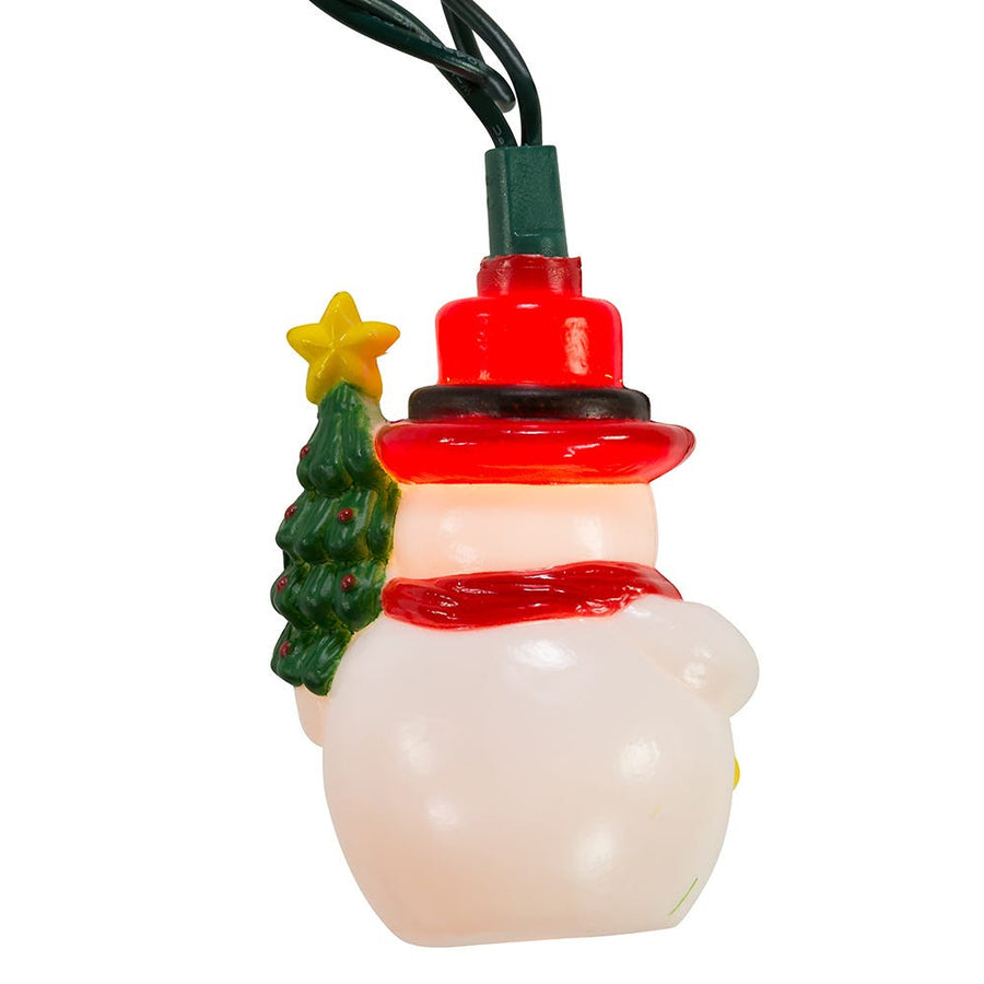 9' UL 10L Snowman With Christmas Tree Light Set