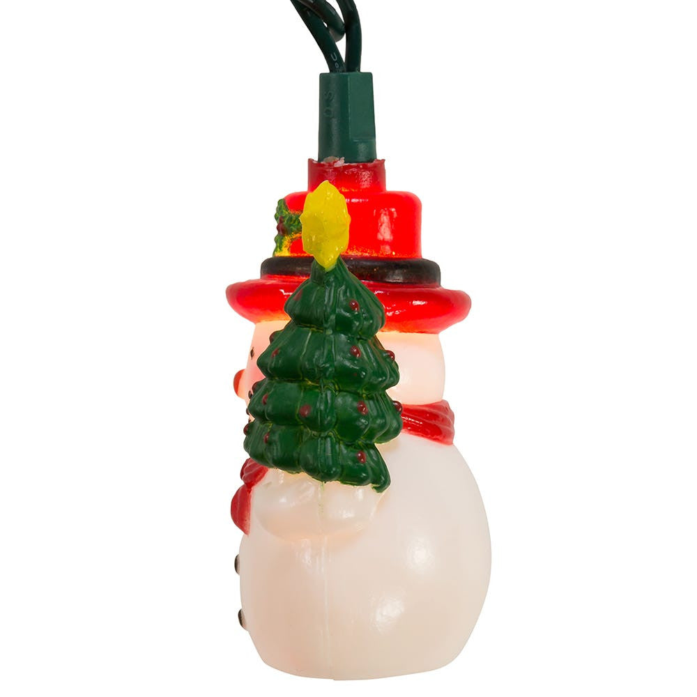 9' UL 10L Snowman With Christmas Tree Light Set